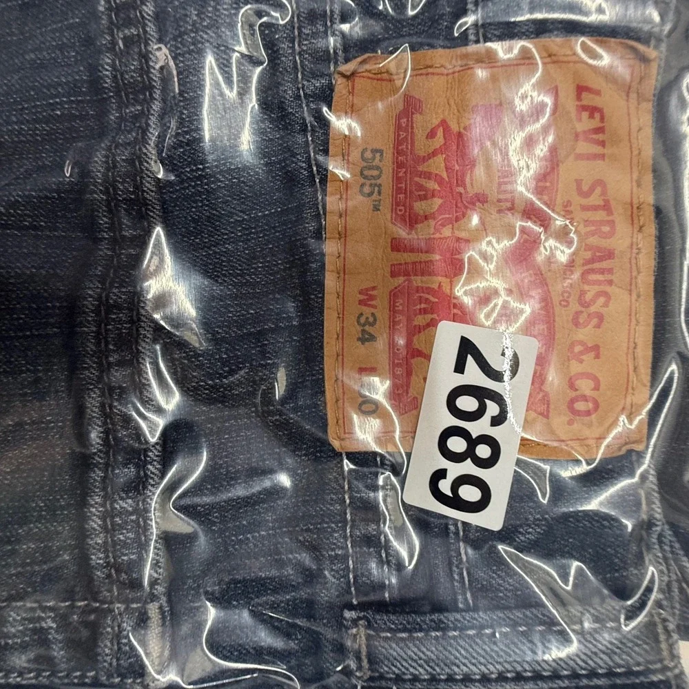 Levi's 505 Jeans Mens 34x30 Blue Regular Fit Straight Leg Stretch Denim